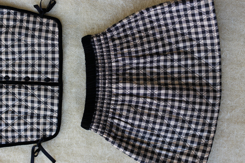 SALE Bonjour Kid's Lurex Black Vichy Gingham Quilted Top & Skirt Set | BIEN BIEN bienbienshop.com