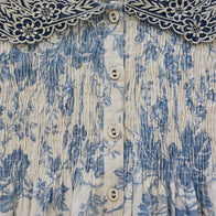 NEW Spring/Summer 2024 Bonjour Kid's Tunique & Hair Clip Blue Tapestry Flowers BIEN BIEN bienbienshop.com