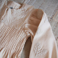 Bonjour Kid's Embroidered Tunique Ivory Garment Dyed Denim | BIEN BIEN