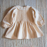 Bonjour Kid's Embroidered Tunique Ivory Garment Dyed Denim | BIEN BIEN