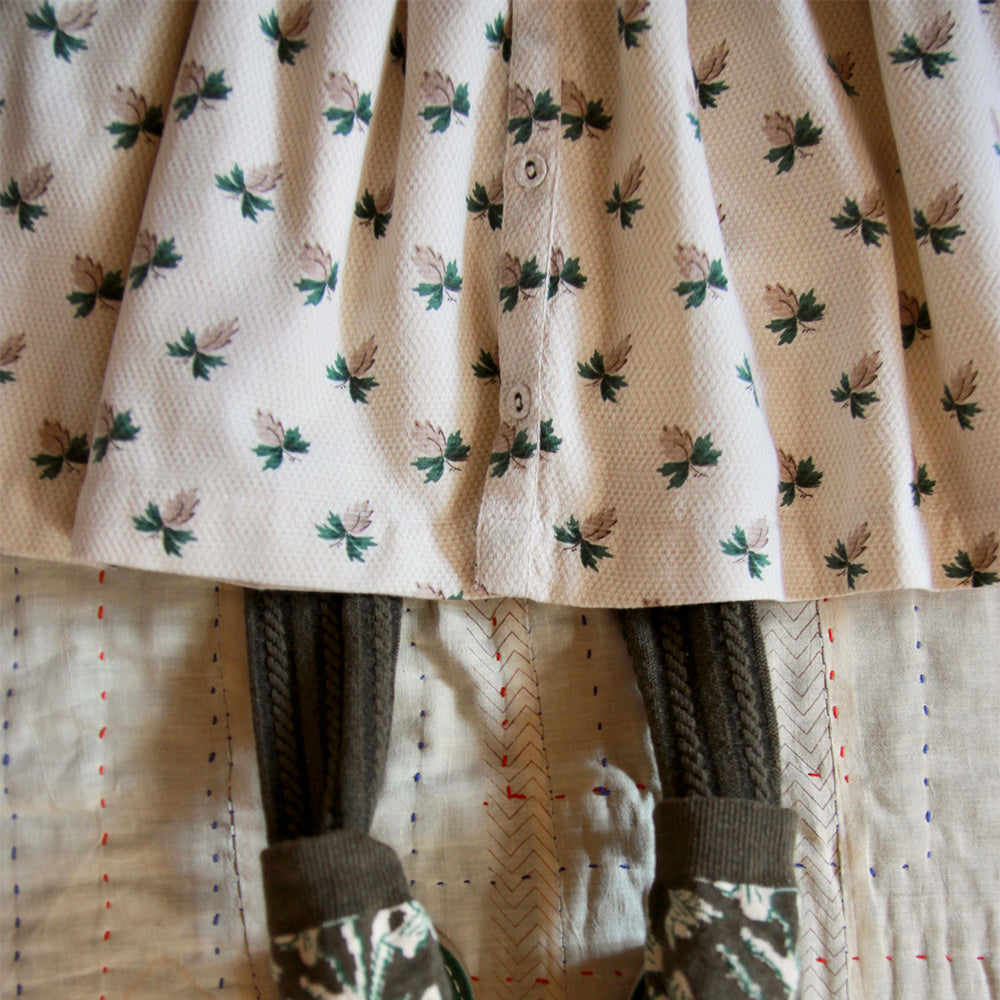 Bonjour Kid's Romantic Long Tunique Dress Hazelnut Flowers | BIEN BIEN