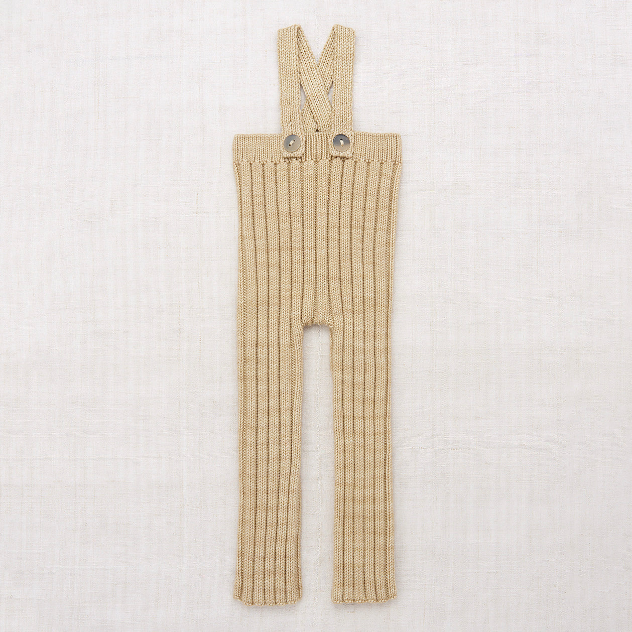 Misha & Puff Baby Rib Longies Overall Alabaster Merino Wool | BIEN BIEN