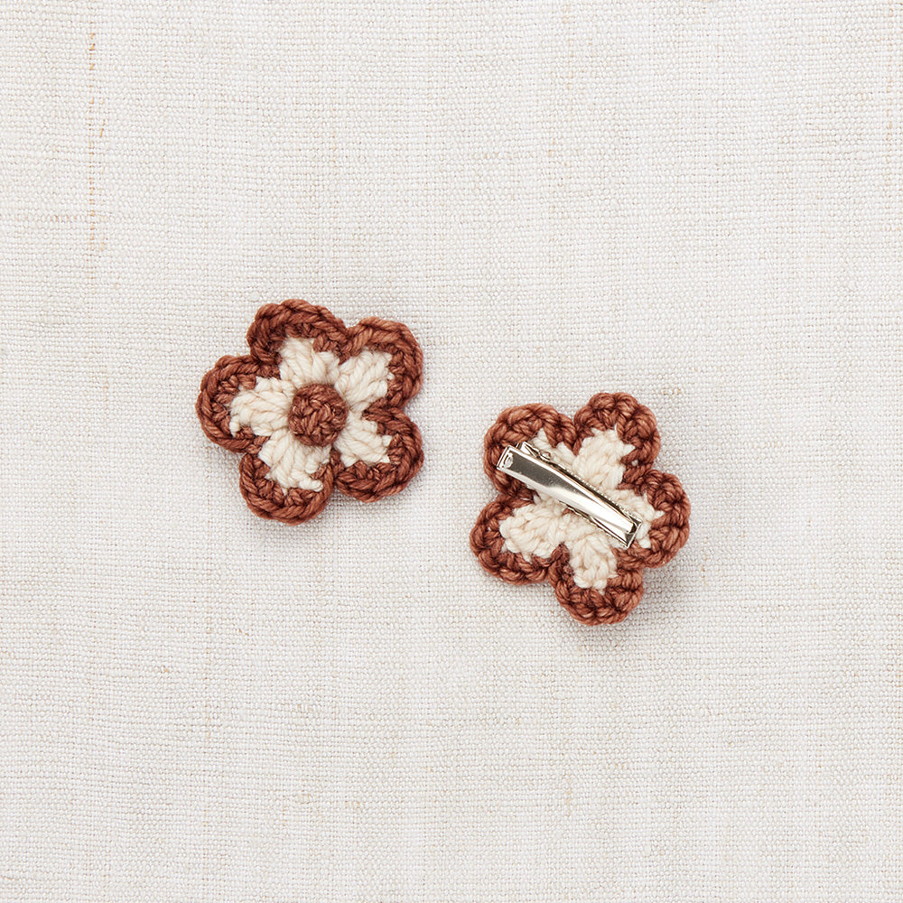 Misha & Puff Medium Flower Clip Set Chestnut | BIEN BIEN