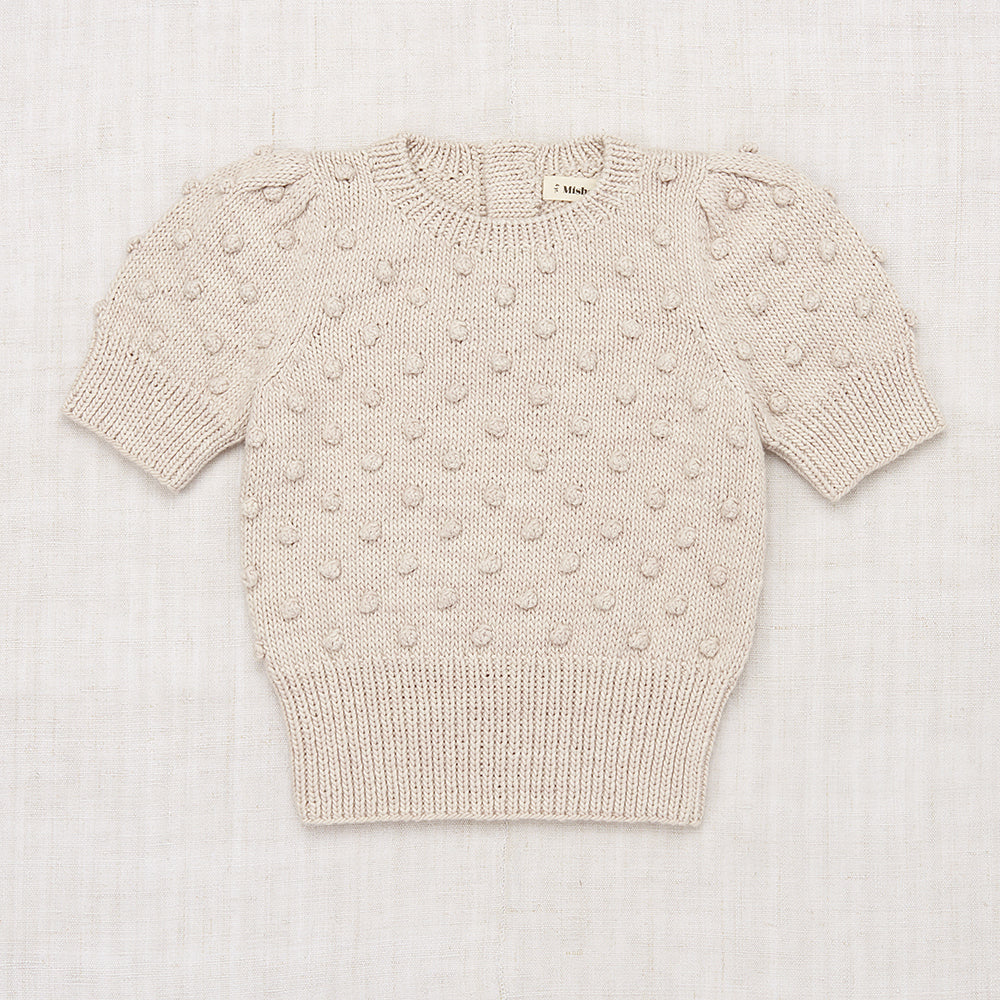 Misha & Puff Baby & Kid's Ellie Popcorn Pullover Sweater Moon Pima Cotton | BIEN BIEN bienbienshop.com