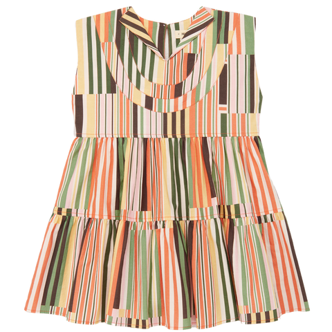 Misha & Puff Ruthie Kid's Dress Gamberetto Hodgepodge Stripe | BIEN BIEN