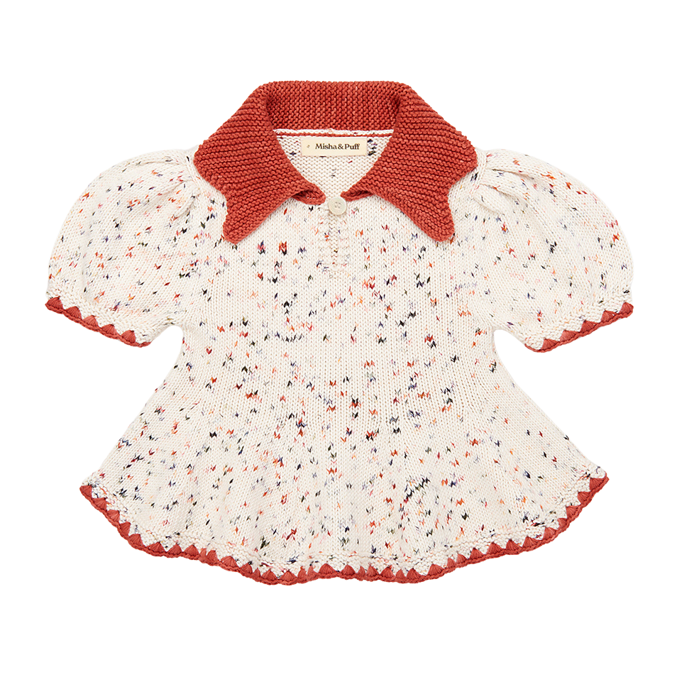 Misha & Puff Kid's Crochet Trim Puff Top | BIEN BIEN