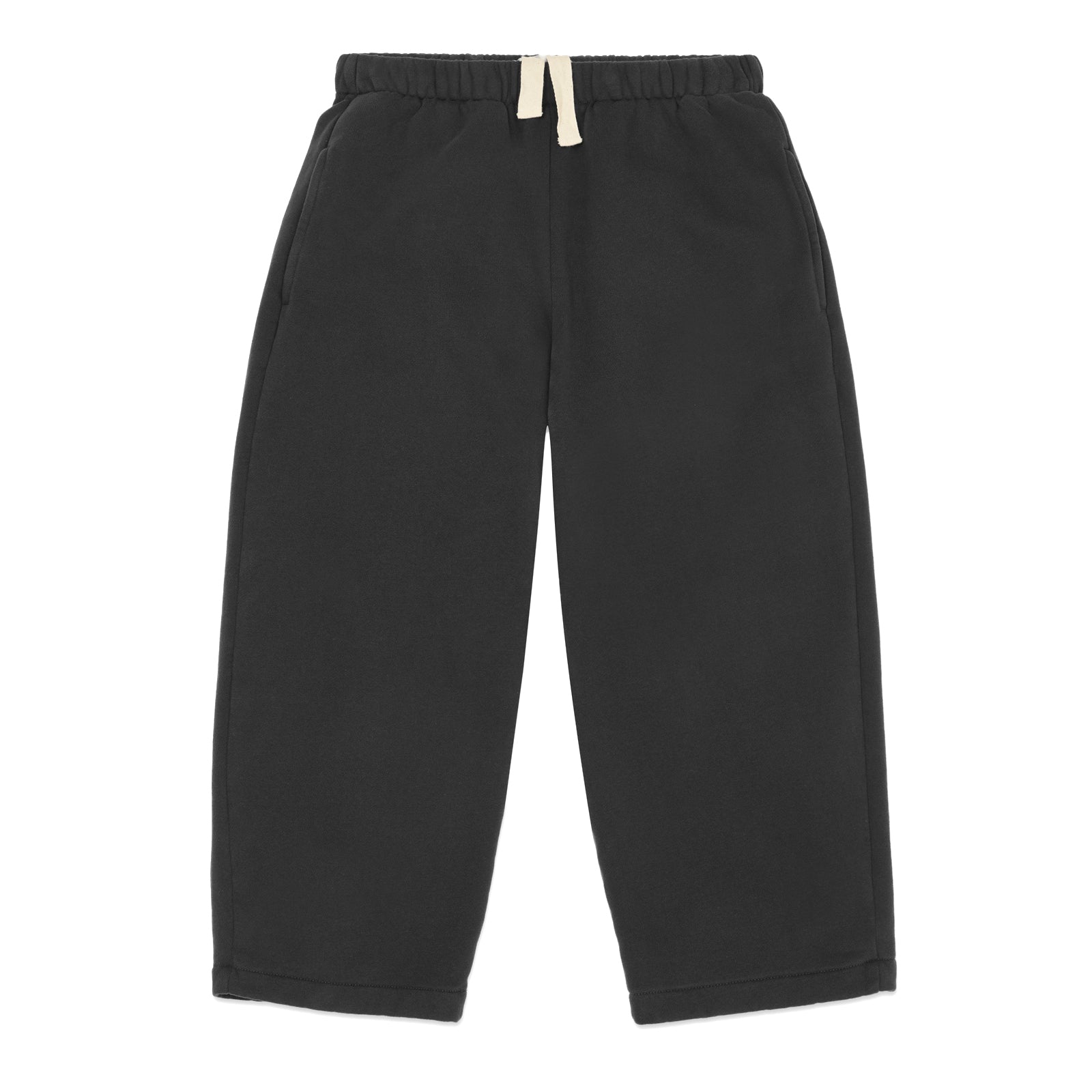 Main Story Lounge Pants in Phantom dark grey organic cotton with an ivory drawstring on a white background