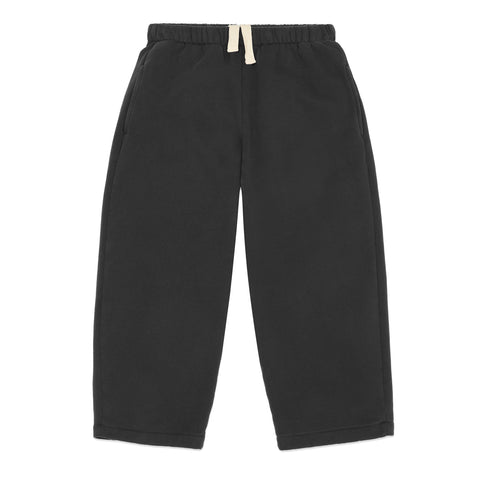 Main Story Lounge Pants in Phantom dark grey organic cotton with an ivory drawstring on a white background