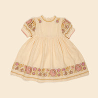 Apolina Mya Kid's Embroidered Dress Milk White | BIEN BIEN