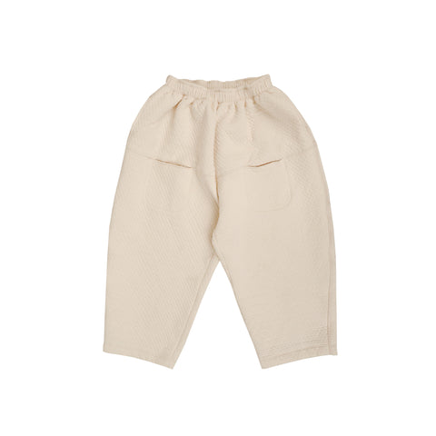 Tambere Bruni Kid's Cotton Trouser Elastic Waist Ivory | BIEN BIEN bienbienshop.com