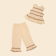 Apolina Wini Kid's Embroidered Trouser Set Milk| BIEN BIEN