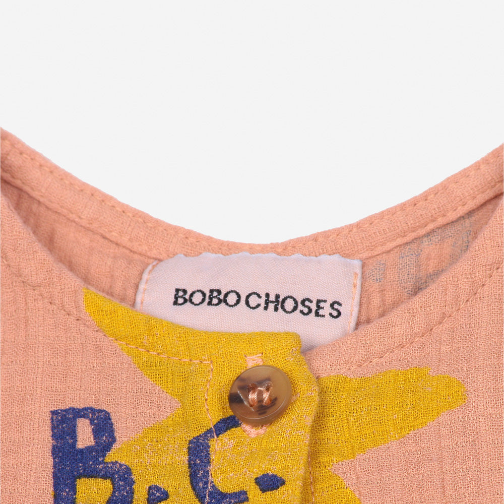 NEW Bobo Choses Sparkle Baby Overall Romper Dusty Pink Organic Cotton | BIEN BIEN bienbienshop.com