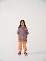 Main Story UK Kid's Oversized T-Shirt Twilight Mauve Squiggle | BIEN BIEN bienbienshop.com