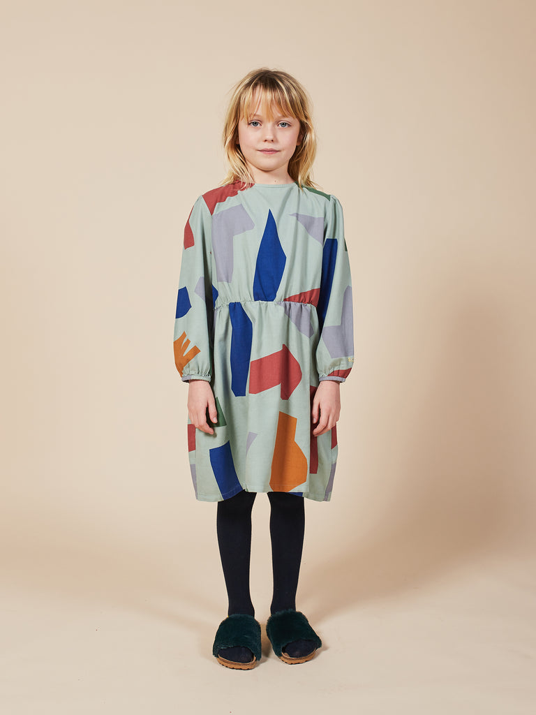 Bobo Choses Shadows Kid's Woven Print Dress Desert | BIEN BIEN bienbienshop.com