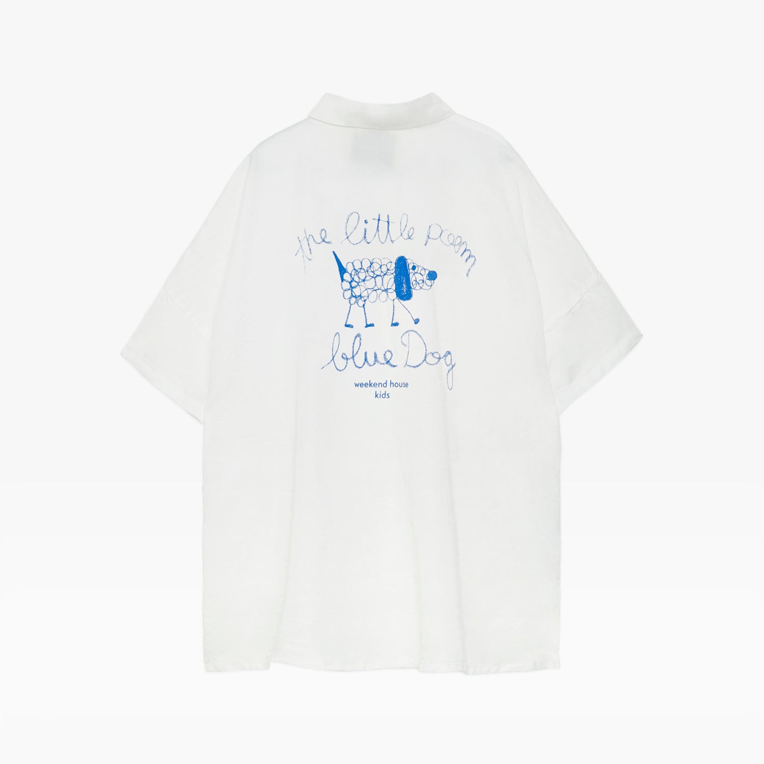 NEW Weekend House Kids Dog Kid's Tencel Oversized Shirt White/Blue | BIEN BIEN bienbienshop.com