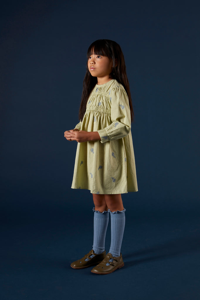 Apolina Karis Embroidered Smocked Kid's Dress Alpine | BIEN BIEN bienbienshop.com