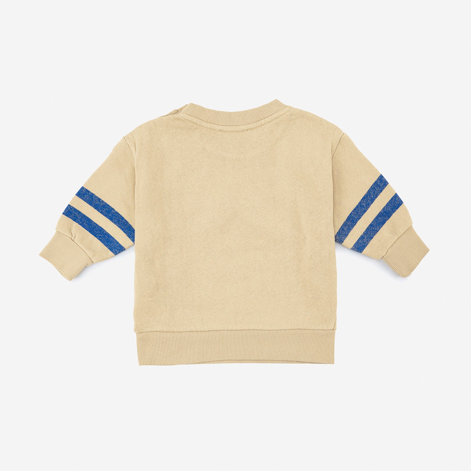 Bobo Choses Walking Clock Baby Sweatshirt Beige Blue Stripe Cotton | BIENBIEN bienbienshop.com
