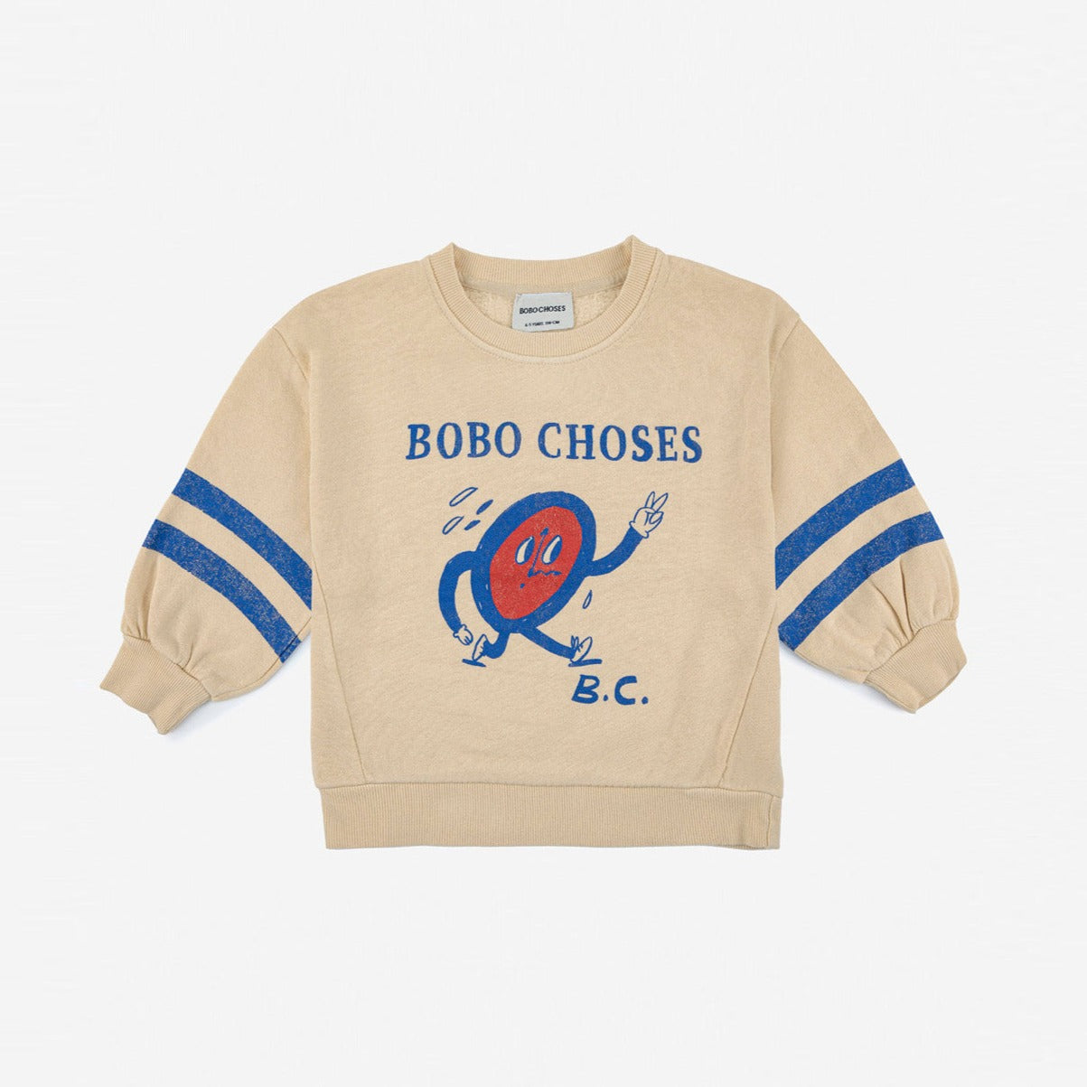 Bobo Choses Walking Clock Kid's Sweatshirt Beige Blue | BIEN BIEN bienbienshop.com