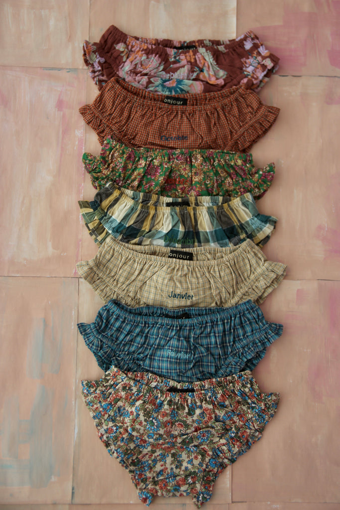 SALE Bonjour Kid's Ruffle Underwear Set of 7 Autumn Flower | BIEN BIEN bienbienshop.com