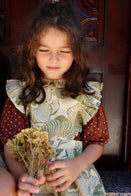 SALE Bonjour Diary Apron Dress Moss Retro Flower | BIEN BIEN bienbienshop.com