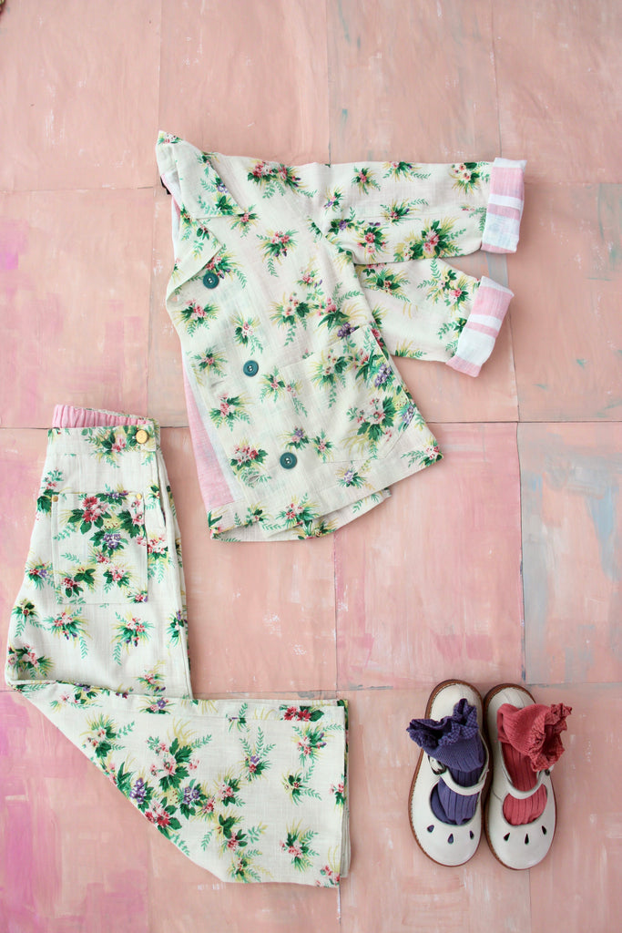 SALE Bonjour Double Breasted Kid's Jacket Tropical Print | BIEN BIEN bienbienshop.com