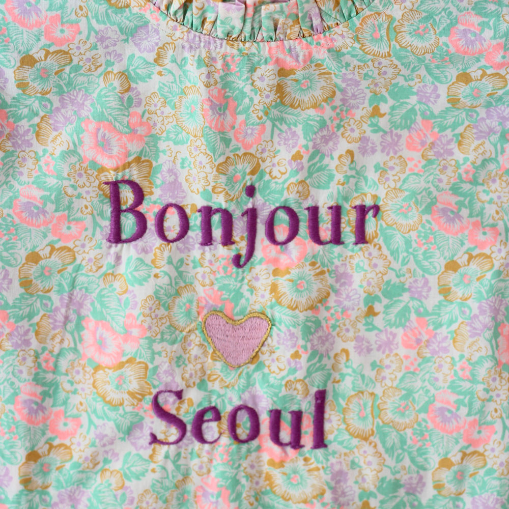Bonjour Ruffle Embroidered "Seoul" Kid's Blouse Garden Pastel | BIEN BIEN bienbienshop.com