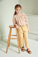 Caramel Queens Park Kid's Blouse Rose Tan Linen | BIEN BIEN www.bienbienshop.com