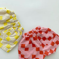 From Korea - NEW Amore Cube Kid's Short White/Yellow Checker Print | BIEN BIEN