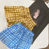 NEW Ojo de Papa Mari Kid's Shorts Mustard Check | BIEN BIEN bienbienshop.com