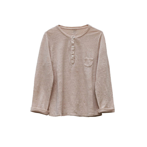 Le Petit Germain Orson Baby & Kid's Henley Shirt in Pierre | BIEN BIEN