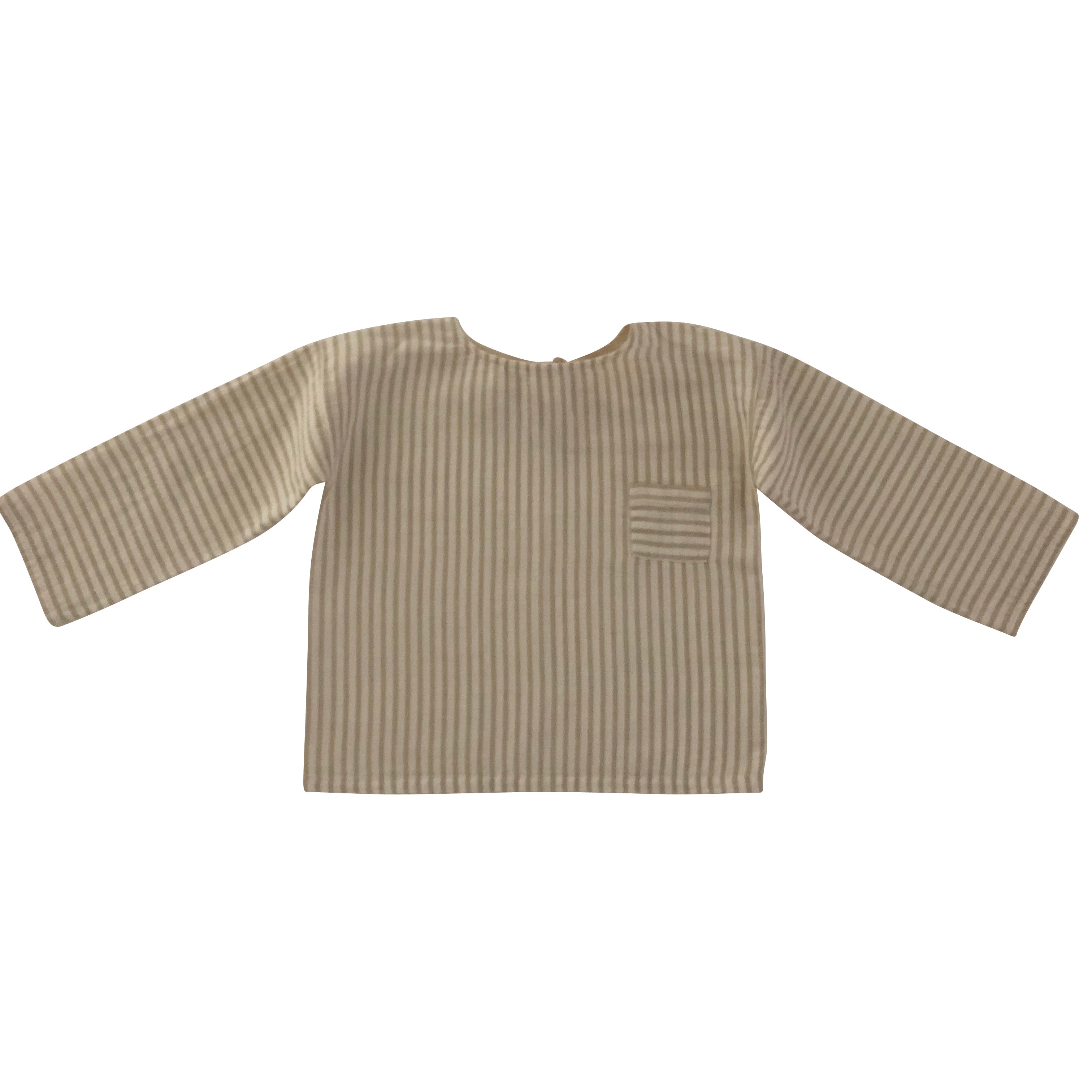Liilu Ovidiu Long Sleeve Unisex Shirt Sandy Stripe Organic Cotton | BIEN BIEN www.bienbienshop.com