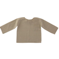 Liilu Ovidiu Long Sleeve Unisex Shirt Sandy Stripe Organic Cotton | BIEN BIEN www.bienbienshop.com