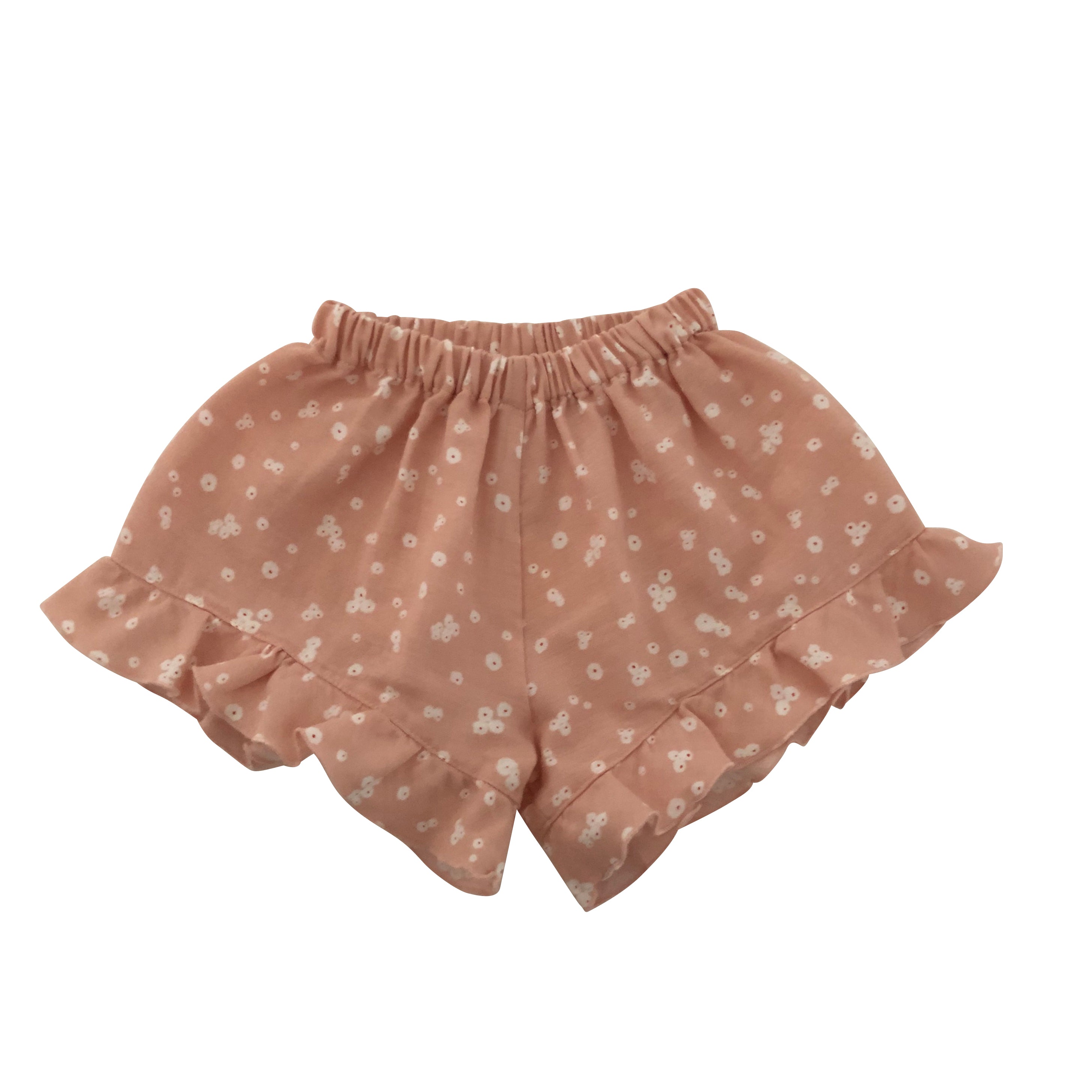 Liilu Sarah Baby & Kid's Ruffle Shorts Petal Pink Organic Cotton | BIEN BIEN www.bienbienshop.com