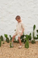 NEW LiiLU Kid's Textured Knit Shorts Beige Melange | BIEN BIEN bienbienshop.com