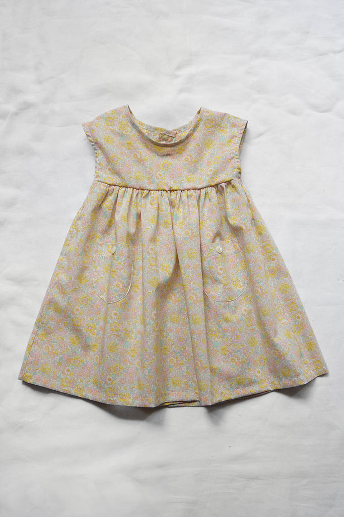 Makié Trish Baby & Kid's Dress Yellow/Pink Flower Cotton | BIEN BIEN www.bienbienshop.com