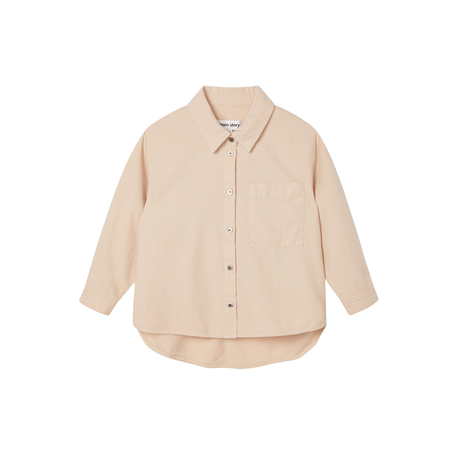 Main Story Kid's Oversized Buttondown Shirt Smoke Grey Beige | BIEN BIEN