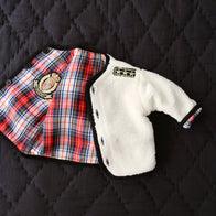 SALE Bonjour Reversible Baby & Kids Jacket Red Tartan Ivory Shearling | BIEN BIEN bienbienshop.com