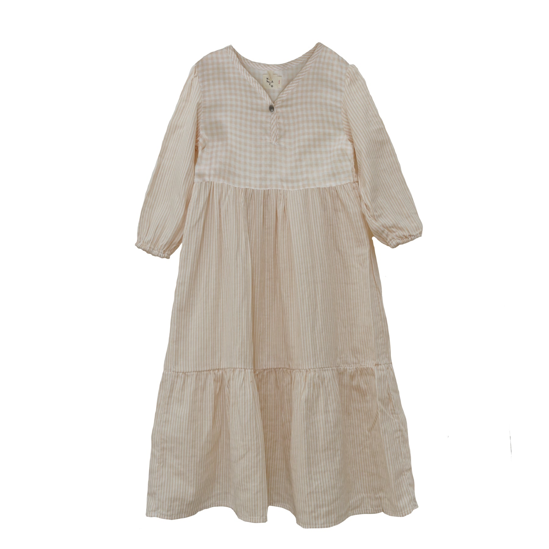NEW Nico Nico Athena Kid's Prairie Maxi Dress Peach Stripe | BIEN BIEN bienbienshop.com