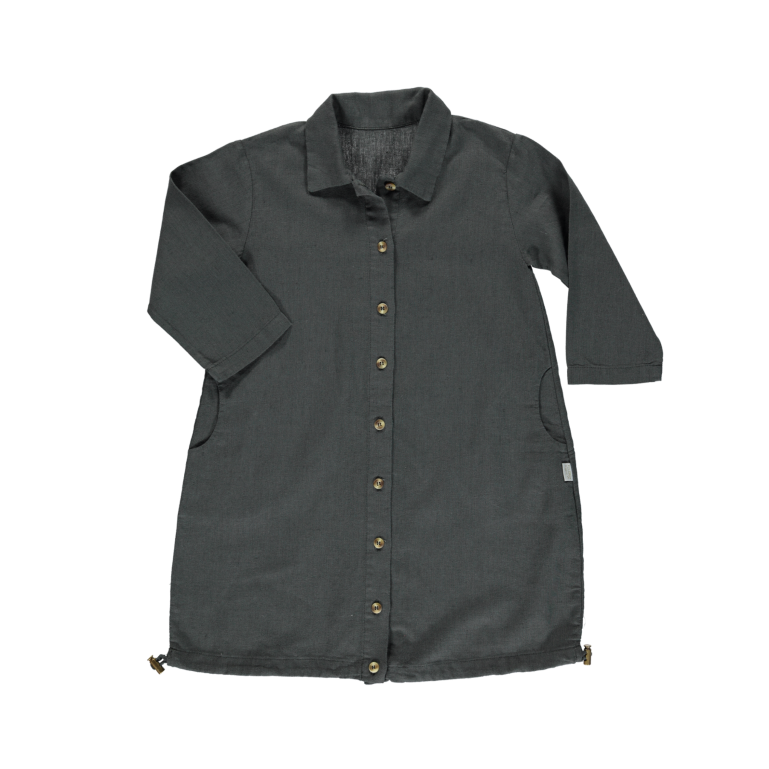 Poudre Organic Pineapple Kid's Linen/Organic Cotton Jacket Black | BIEN BIEN bienbienshop.com