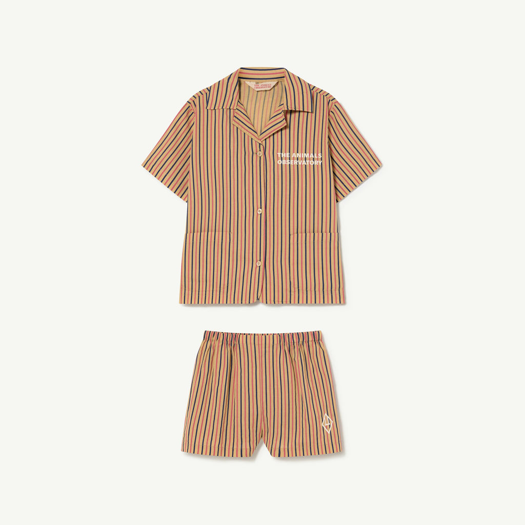 The Animals Observatory Magpie Kid's Pajama Shirt & Shorts Set Stripe –  BIEN BIEN