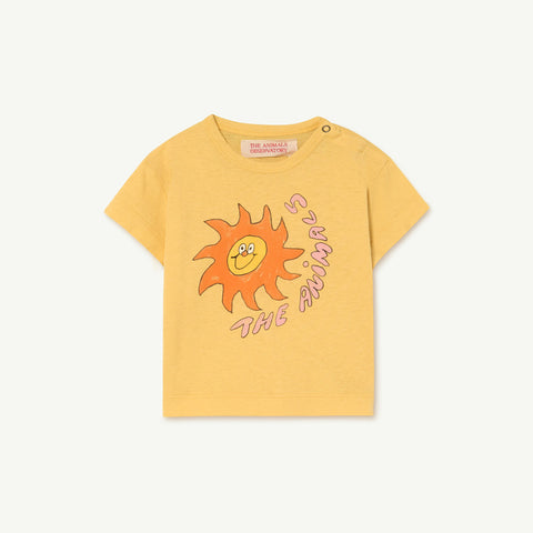 The Animals Observatory Rooster Baby T-Shirt Yellow Sun | BIEN BIEN bienbienshop.com