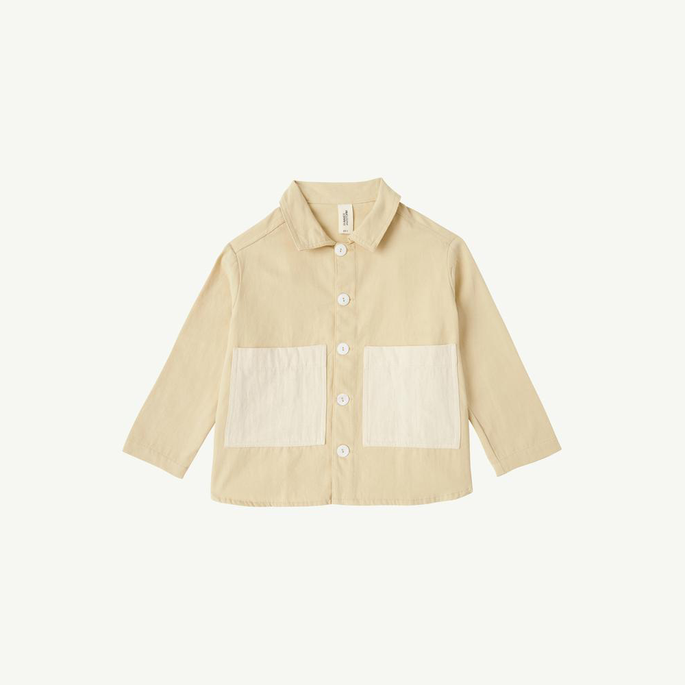 Summer Storm Canvas Kid s Chore Coat Soft Yellow Natural BIEN BIEN