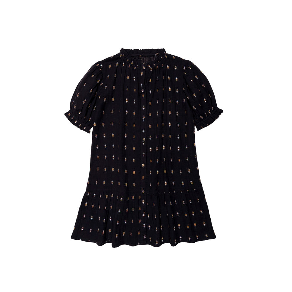 The New Society Juliette Kid's Cotton Flared Dress Black | BIEN BIEN www.bienbienshop.com